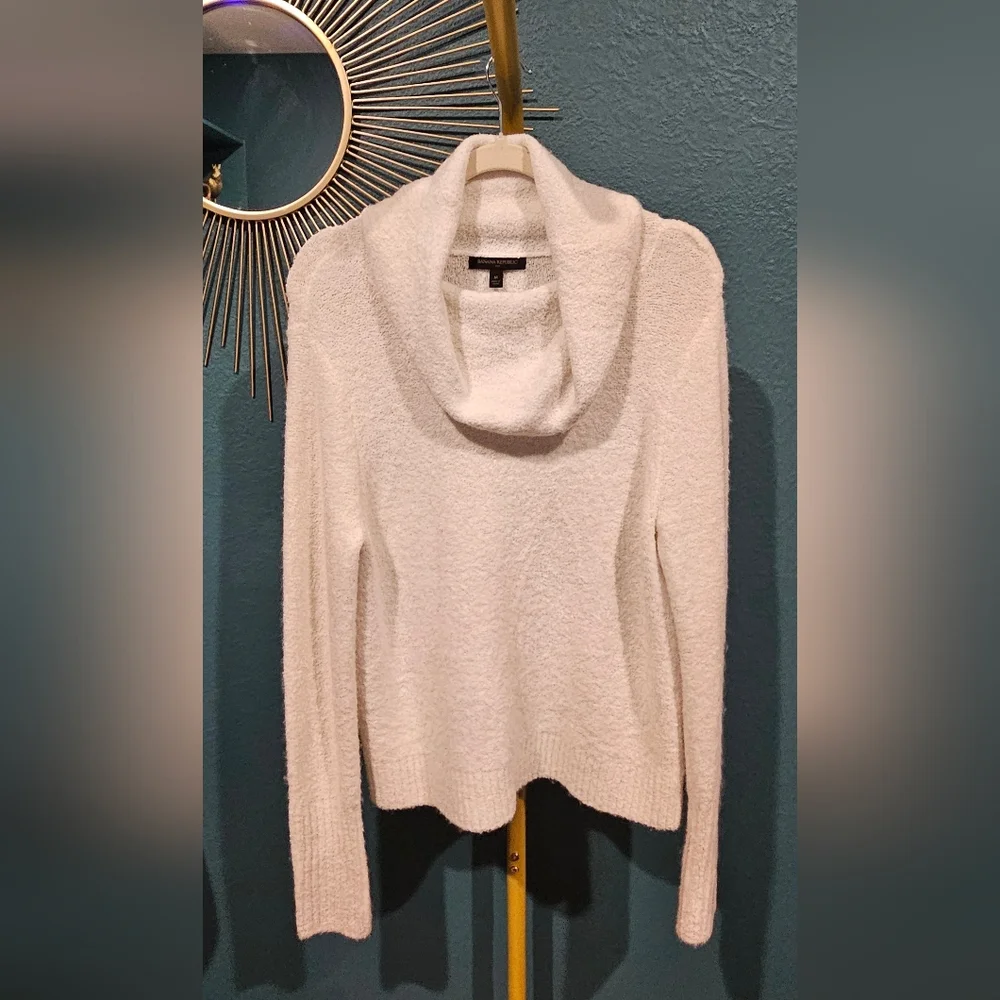 Banana Republic Cream Cowl-Neck Knit Sweater • Luxe Feel - Picture 2 of 4